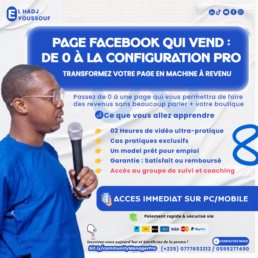 Page Facebook qui vend : De 0 à la Configuration Pro