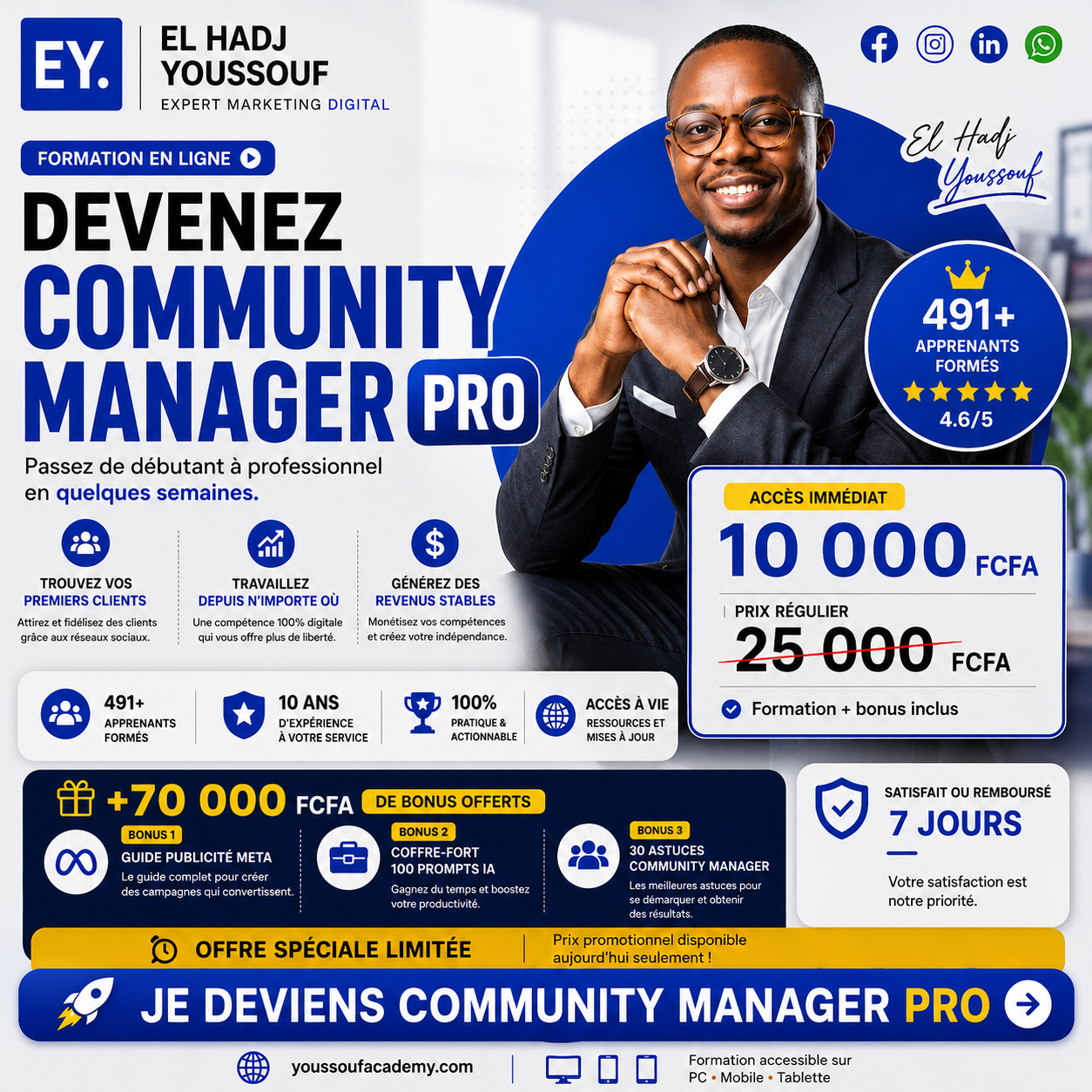 Devenez Community Manager Professionnel et décrochez vos premiers clients en 30 jours