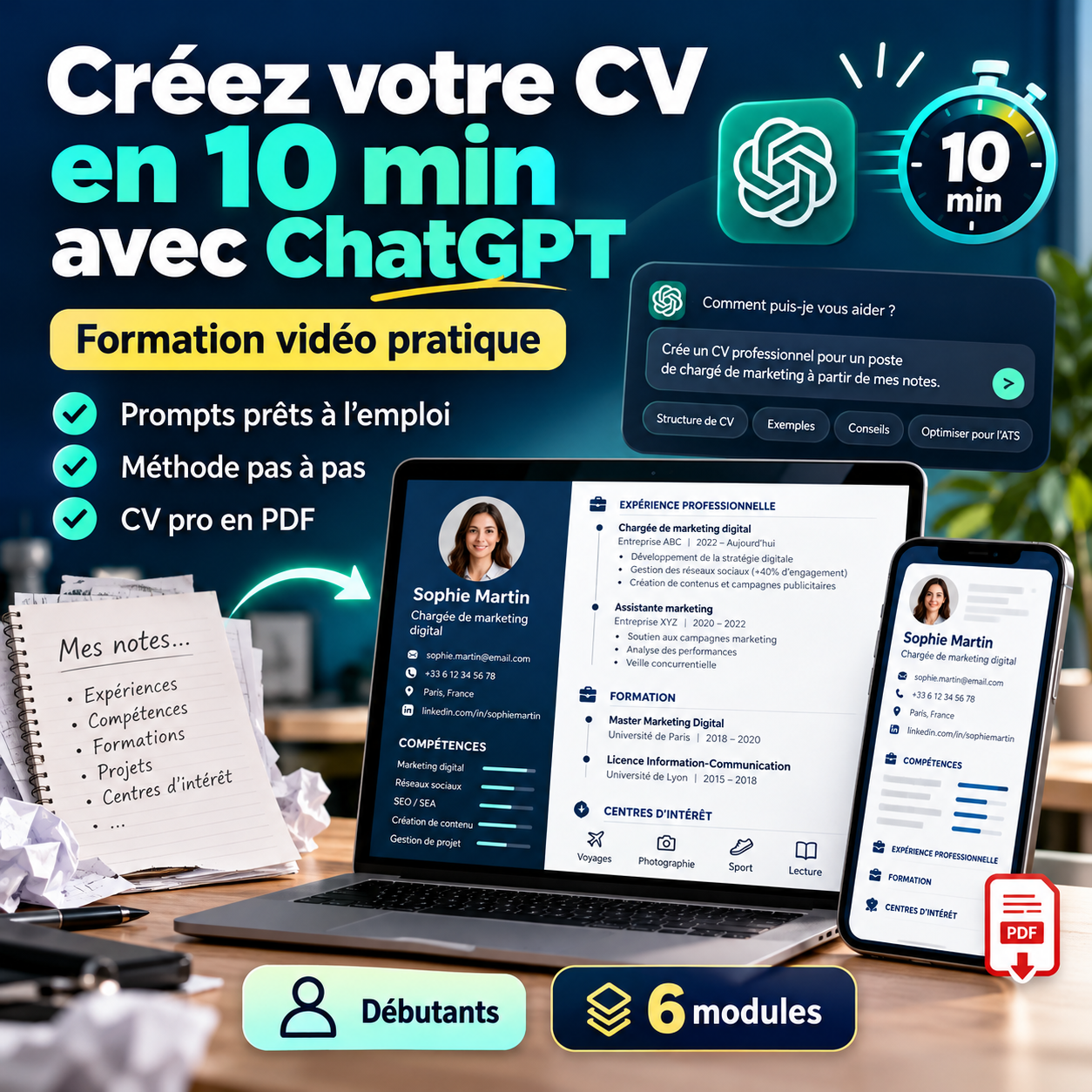 Créez Votre CV en 10mn avec CHATGPT