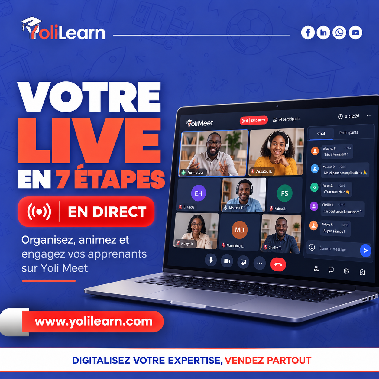 Animer un live avec vos apprenants : Yoli Meet, la visio intégrée | Tuto YoliLearn