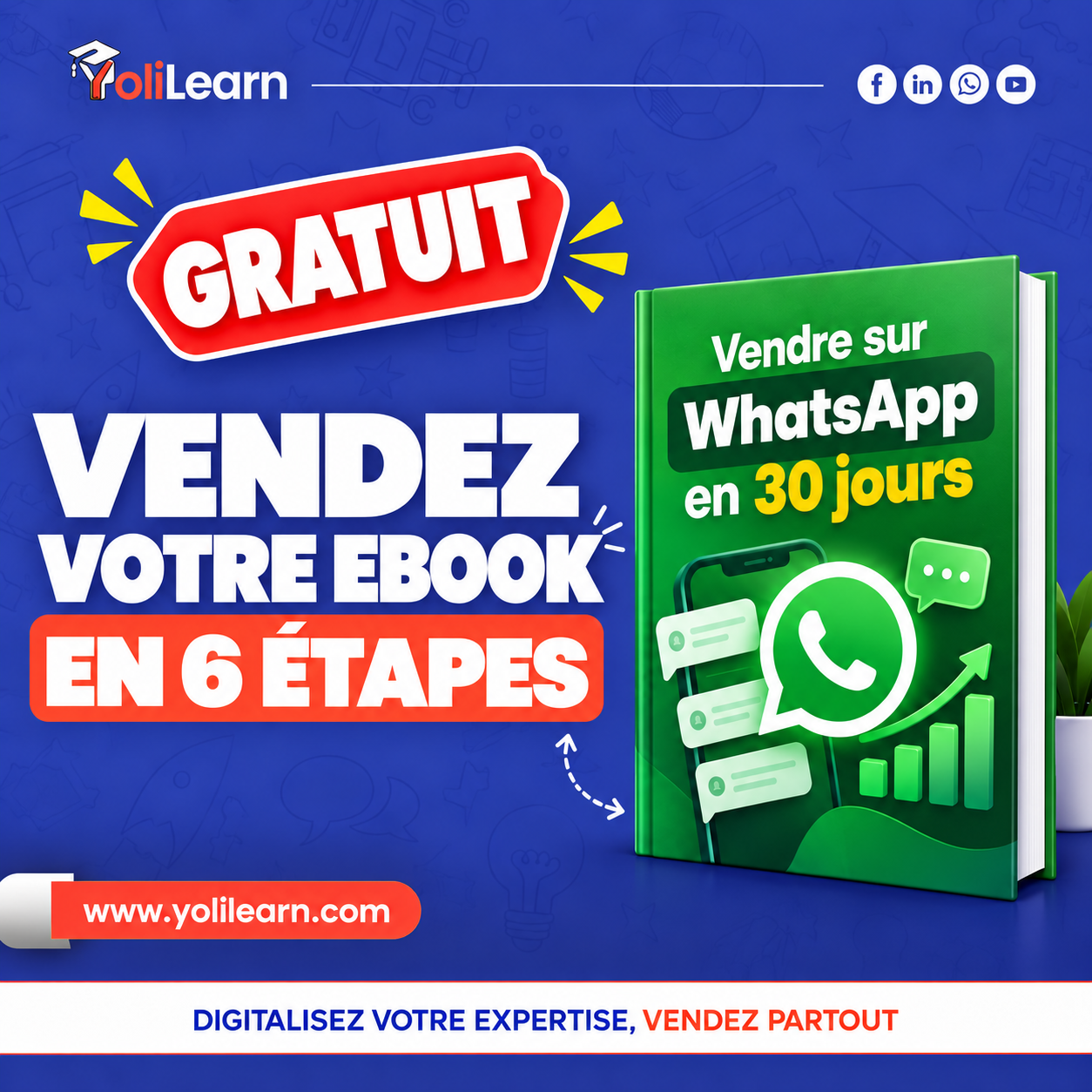 Vendre un ebook PDF en ligne : le tuto complet YoliLearn (sans code)